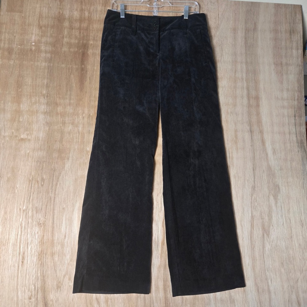 Yvos Dark Gray Corduroy Wide Leg Pants Women's Size 6 Trousers Stretch
